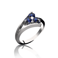 Кольцо из белого золота с сапфирами 030339