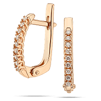 Золотые серьги с дорожкой бриллиантов 035990