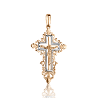 Массивный золотой крестик с Распятием 1,4,0049
