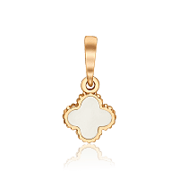 Золотая подвеска Клевер с эмалью 036227