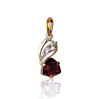 Золотой подвес с гранатом и фианитами Рикарда 033501