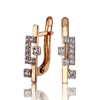 Лаконичные серьги золотые с удобной застежкой 033737