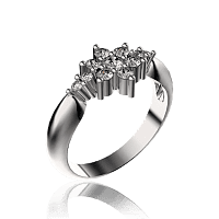 Кольцо из белого золота с бриллиантами 030423