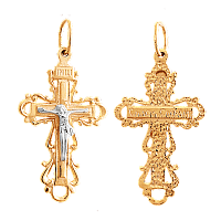 Золотой подвес крестик 1,4,0023