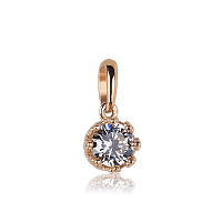 Кулон Корона из красного золота с фианитом 032212