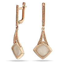 Золотые серьги с перламутром Эмма 034382