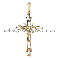 Золотой крест с цирконием 1,4.0402