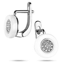 Серьги на английской застежке из керамики и фианитов Коло 039405