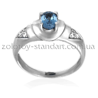 Золотое кольцо с топазом и бриллиантами 10290/1