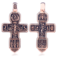 Золотой крестик с чернением 024624