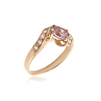 Золотое кольцо с аметистом 023916
