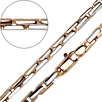 Мужской браслет из комбинированного золота 585 Статус 032132