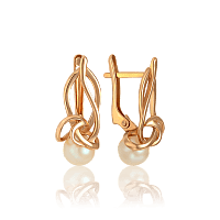 Золотые серьги с жемчугом 029551