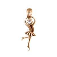 Золотой кулон Балерина с фианитом 024396