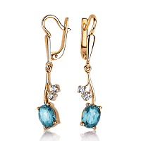 Серьги подвески золотые с топазом Эстелла 033526