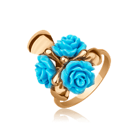 Золотое кольцо с кораллом 331403г