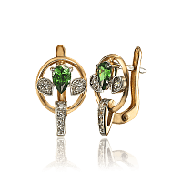 Золотые серьги с фианитами Сабрина 033972