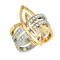 Золотое кольцо с цирконием 380113
