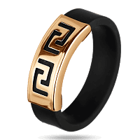 Золотое кольцо с каучуком 900619