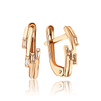 Золотые серьги женские с фианитами 035744