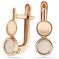 Сережки из красного золота 585 с перламутром 034628