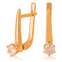 Золотые серьги с цирконием 023354