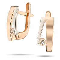 Золотые серьги с фианитом 036240