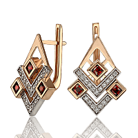 Шикарные золотые серьги с фианитами 033685