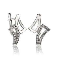 Сережки серебряные с фианитами 034877