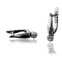 Серьги из белого золота с бриллиантами 023114