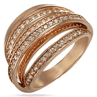 Женское золотое кольцо блестящие дорожки 033720