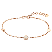 Стильный золотой браслет на руку с перламутром и монетками 036433