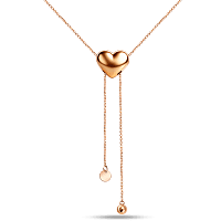 Золотое стильное кольє-трансформер обьемное Сердечко 040343