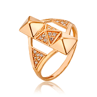 Золотое кольцо с шипами пирамидки 033594