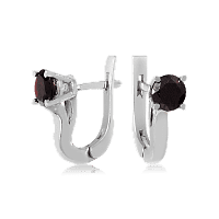 Серебряные серьги Эир с гранатом 023051