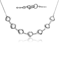 Серебряное колье на шею с крупными элементами 034934