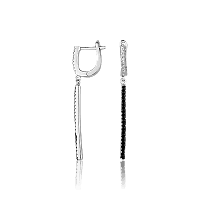 Серебряные серьги с фианитами 028011