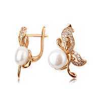 Золотые серьги с жемчугом 5119158