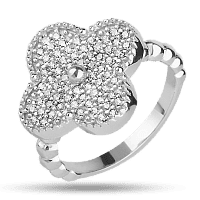 Серебряное кольцо с фианитами 027935