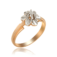 Золотое кольцо с бриллиантами Экстравагантный Цветок 034651