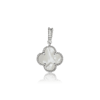 Серебряный подвес с белым перламутром 028302