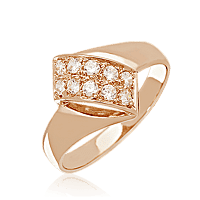 Золотое кольцо с фианитами 023920