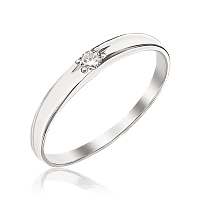 Кольцо в белом золоте с бриллиантом 035476