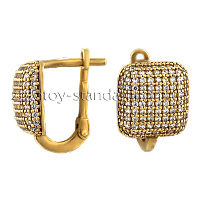 Золотые серьги с цирконием 102027