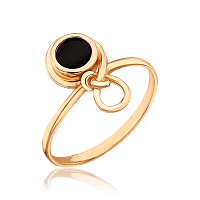 Стильное кольцо из золота с агатом 035255