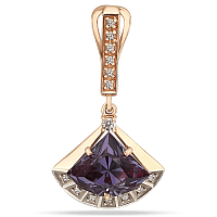 Золотой кулон с александритом и фианитами 034413