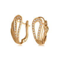 Золотые серьги с цирконием 568835