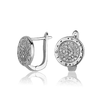 Серебряные серьги с фианитами 027960