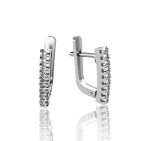 Серьги из белого золота с бриллиантами 030324