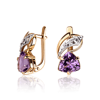 Серьги из красного золота с аметистом Рикарда 033496